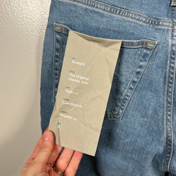Everlane Original Cheeky Jeans Size 27 Straight Leg High Rise Light Wash Blue - Picture 8 of 10